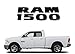 Yoaoo 2x Genune Black Ram 1500 Emblem Badge 3D Emblem Decals Nameplates Flat Letter Matte OEM