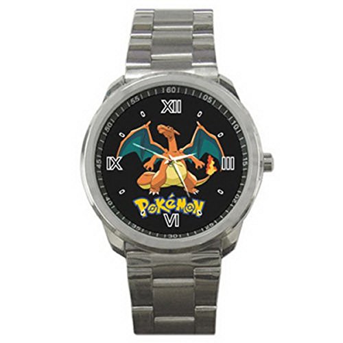 ADA093	New Pokemon Red and FireRed Cool Charizard Lizardon Flame Sport Metal Watch