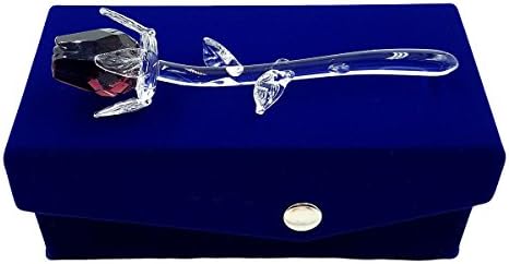 Petite Crystal Purple Rose in Velvet Box By Crystal Florida