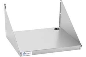 SWOTCATER Stainless Steel Microwave Shelf, 18"x24" 200 lb Heavy Duty Metal Appliance Wall Mount Floating Shelving, Commercial Microwave Rack for Kitchen, Restaurant and Hotel