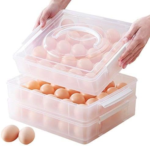 AJ 3 Tier Plastic 75 Eggs Holder Eggs Airtight Storage container, 6037+3