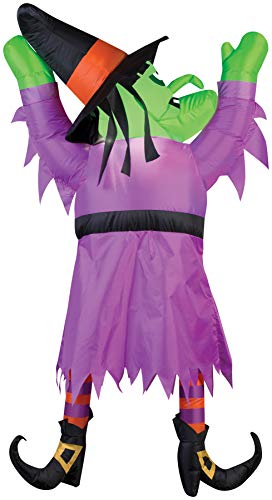 Gemmy Halloween Inflatable 5' LED Hanging Witch, Purple, One Size