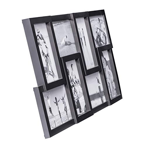 Malden International Designs Black 8 Opening 4x6 Collage Photo Frame