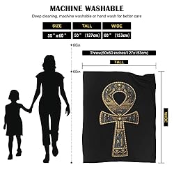Ivarunner Ankh Blanket Black Throw Blanket Ancient