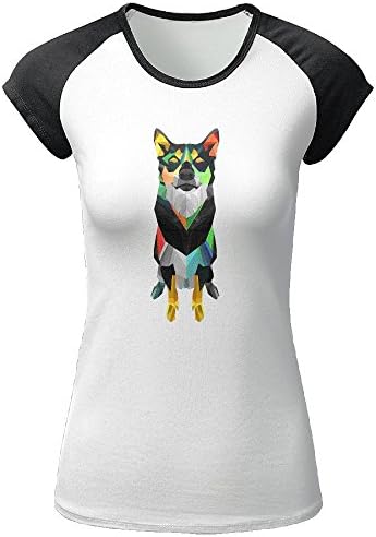 Oiir Ooiip Raglan Short Sleeve Stand Geometric Wolf Female Comfort Top