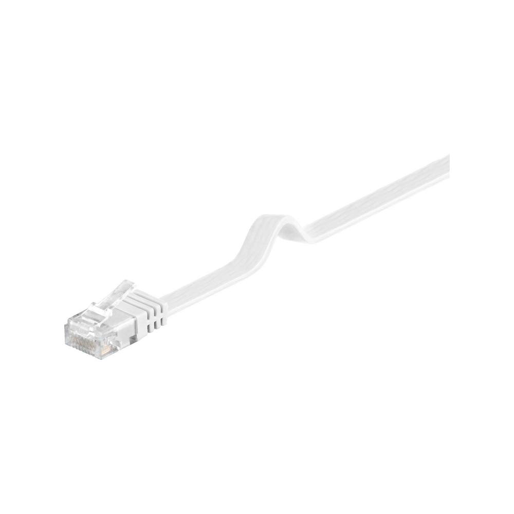 Goobay 93360 CAT 5e Flat-Patch Cable, U/UTP, White, 3m Length