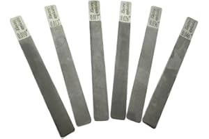 Set of 6 Stainless Steel Guitar Nut Files for Professional Luthier Repair Including Crowning and Slot Filing with Comfortable