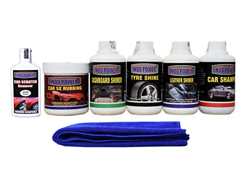 INDOPOWER KG754-CAR 5X RUBBING Polish 250ml+ Dashboard Shiner 250ml+ TYRE Shiner 250ml+ Leather Shiner 250ml+CAR Shampoo 250ml+ Scratch Remover 100gm. car Microfiber Cloth Blue. INDOPOWER KG754-CAR 5X RUBBING Polish 250ml+ Dashboard Shiner 250ml+ TYRE Shiner 250ml+ Leather Shiner 250ml+CAR Shampoo 250ml+ Scratch Remover 100gm. car Microfiber Cloth Blue.