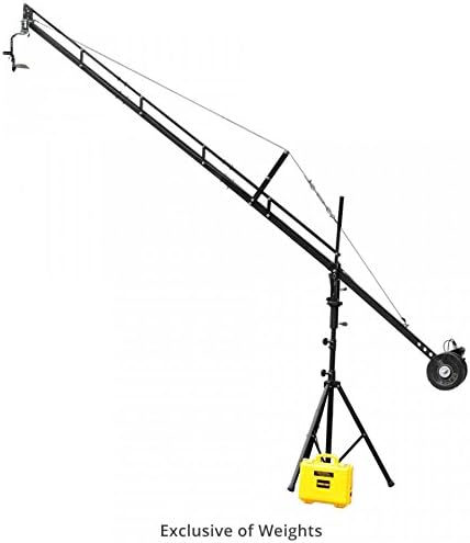 PROAIM 14ft Camera Crane Jib, Pan Tilt Head, Tripod Stand LCD Monitor & 12V Power Pack Bag (P-14-JS-JRPP) Lanc Zoom Controller for DSLR Video BMCC up to 8kg