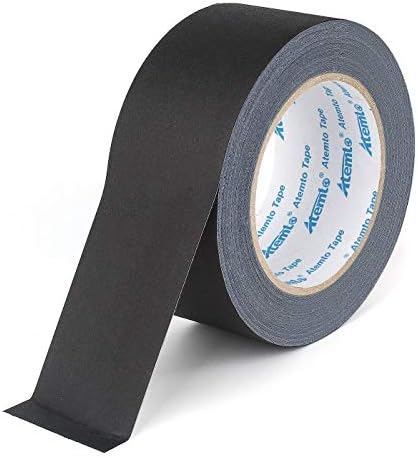 Atemto Gaffer Tape Black 2 inch × 30 Yards Heavy Duty Non Reflective Adhesive Professional Gaffers Tape Easy to Tear Removable No Residue Better Duct Electrical Gaffer's Stage Tape