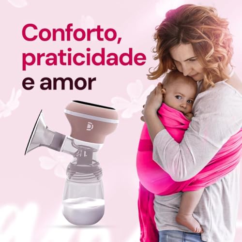 Bomba de Tirar Leite Materno Elétrica Mãos Livres Ultra Silenciosa Tela LED Portátil Protetor de Mama de Silicone 22mm 2 Modos, 9 Níveis De Sucção Livre de BPA Bombinha de Leite Mamadeira Amamentação Extratora de Leite Portátil