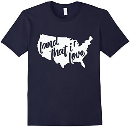 Mens Land That I Love T-Shirt America American 4th of July Tee XL Navy