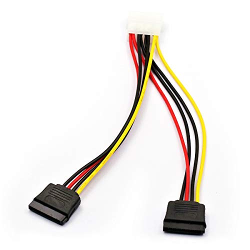 DaFuRui 5pcs 4 Pin Molex to 2×15 Pin SATA Power Y-Cable Adapter for IDE 8 Inches - Thumbnail 6