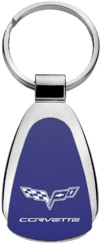 Chevy C6 Corvette Teardrop Shaped Key Chain Blue