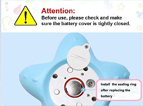 Termometro da bagno per bambini, termometro digitale per camera, giocattolo da bagnetto galleggiante nella vasca da bagno con allarme LED, anatra gialla (Stella Marina)