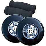 TGM Skateboards Replacement Razor Scooter Wheels, ABEC 7 Bearings, Handle Bar Grips (Black/Black)
