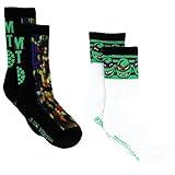 TMNT Teenage Mutant Ninja Turtles Boys 2 pack Socks (6-8 Boys, TMNT Sublimation)