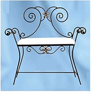 Banqueta de forja para Dormitorio Toscana - Negro: Amazon.es: Hogar