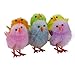 WEWILL Adorable Mini Vibrant Colors Easter Chicks - Box of 6 Party Decoration Easter Egg Bonnet Decoration Plush Chicks, 1.5-Inch(Style 3)
