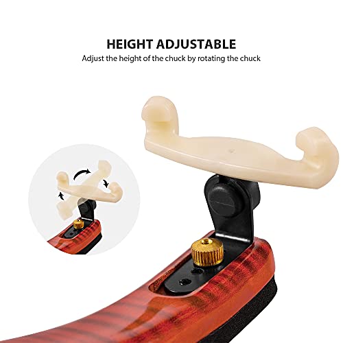 AMZZ Adjustable Maple Wood Shoulder Rest for 4/4 and 3/4 Violins