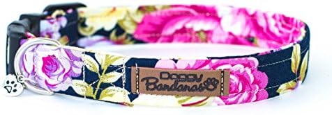 Floral Print Dog Collar for Small Medium Large Dogs Soft Comfortable Adjustable Blossom Flowers Collars by DoggyBanda