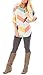 ZESICA Women's 3/4 Sleeve Multi Color Chevron Stripes Tunic Casual Blouse Tops