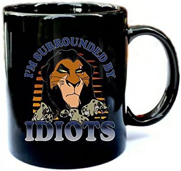 Lion King Scar Surrounded - Funny Gift Black 11oz Ceramic Coffee Mug