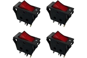 ARTGOL 4Pcs Rocker Switch On-Off 20A 125V 3 Terminal Compatible with Delta 1320151 1340646 Bench, Fit Grinder Belt Disc Sander 23-580 23-589 23-592 23-640 23-645 23-660 23-700 23-840 23-980 GR100 GR150 GR350