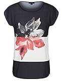 Chicwe Women's Stretch Big Flower Placement Printed Plus Size Blouse Top 1X-4X