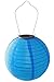 Allsop Home and Garden 29614 Soji Original 10â€ Round LED Outdoor Solar Lantern, Handmade with Weather-Resistant UV Rated Nylon, Stainless Steel Hardware, Auto sensor on/off, Chinese Style Globe Light, Blue (1-count)