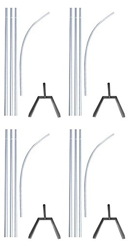 Swooper Flutter Flag Hardware-FOUR 4 Piece Pole Kit with Tire Stands