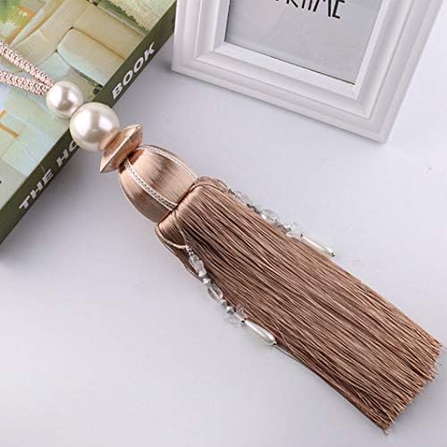 NOMIMAS 1 Pair Tassel Bead Curtain Tiebacks Hanging Holdbacks for Curtain Accessories Pearls Ball Curtain Decor