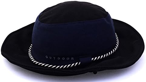 Supplex Mens Sun Hat Wide Brim Dress Large Head Foldable Cotton (Black)