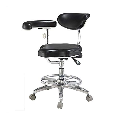 Dental Medical Doctor Stool Mobile Dentist Seat Chair Deluxe with Armrest QY90B