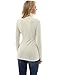 PattyBoutik Women's Collar Pockets Casual Zip Jacket (Heather Off-White S)