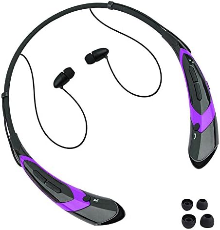 Bluetooth Headphones,Microcosm Wireless Bluetooth Earbuds Headset with Mic Noise Cancelling Sweatproof Hands-free for Running Gym Exercise (Purple-H7)