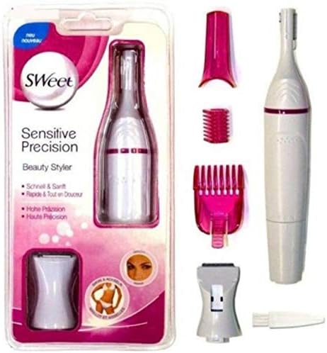 Looksgud Sweet Sensitive Precision Beauty Styler Hair Removal Bikini Trimmer for Women Sensitive Touch Electric BIKINI Trimmer for Women (Hair Removal) Women Ladies Clipper (White & Pink)