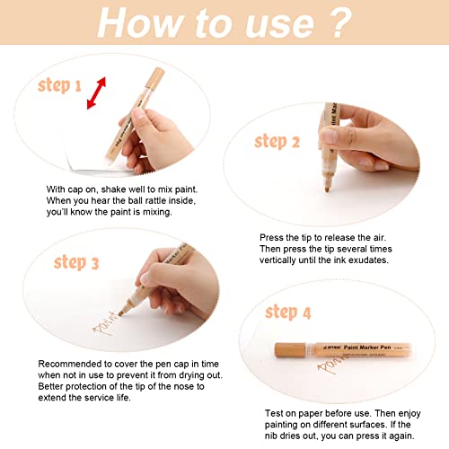 YOOHO Skin Tone Acrylic Paint Pens, Paint Markers for Wood,Glass,Fabric