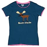 Lazy One Women's Moose-stache Fitted Pajama Tee