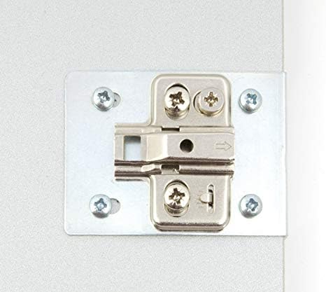 Kitchen Cupboard Door Hinge Repair KIT Includes 2 Plates and Fixing Screws - Silver - Image 5