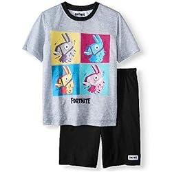 boys fortnite 2 piece pajama sleep set 10 12 gray - fortnite apparel target