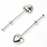 LeafLoveLife - Tea Infuser - Long Handle Stainless Steel Heart Shaped Tea Infuser Strainer Spoon - Set of 2- Dishwasher Safe