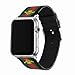 Mortree Sport Band Compatible with Apple Watch,Replacement Wristband Green and Red Striped Nylon Strap with Embroidered Golden Bees,Back Leather Band for Iwatch Series 1/2/3/4(B/G/R, 42mm or 44mm)