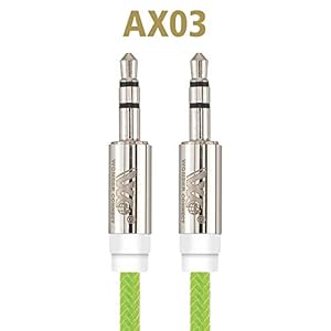 WonderConnect Ax-03 3.5 Aux Audio Cable with Copper Material, 1.5Meter – Green