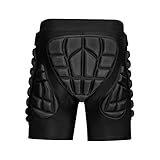 OHMOTOR 3D Padded Protective Shorts Hip Butt EVA Pad Short Pants Heavy Duty Protective Gear Guard Drop Resistance for Ski Skiing Skating Snowboard Cycling (Black, XXL)
