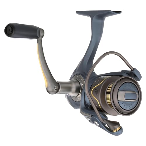Pflueger President Spinning Fishing Reel, Size 25, 10 Stainless Steel Ball Bearing System, Sealed Oil Felt Front Drag, Lightweight Graphite Construction