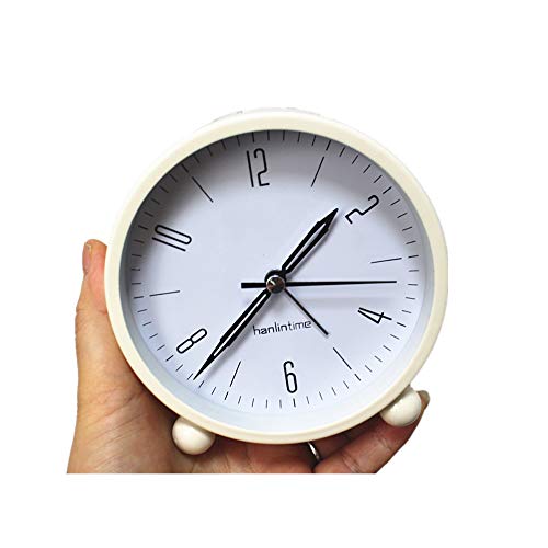 Vintage Feel 4.25" Desk & Shelf Clocks Is Battery Operated-Quiet and luminous Country Style Digital Home Furnishings Decorated HD Glass Lens, Easy to Read,For School office home bedside (Beige)