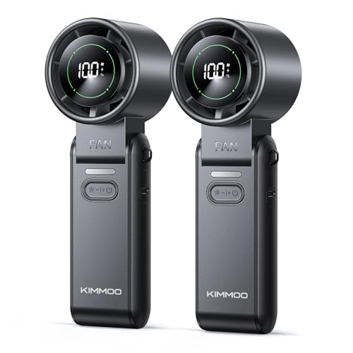 KIMMOO 3-in-1 Turbo-Handventilator – 100 Geschwindigkeiten, 20000 U/min, 12 Std. Kühlung, Digitaldisplay, 120° schwenkbar, USB wiederaufladbar – Mini-