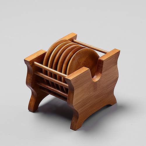 GBCJ Tea Sets Ebony Solid Wood Tea mat, Cup mat, Tea Cup, Tea Ceremony, kung fu Tea Cup, Saucer Combination, Japanese Tea Accessories Combination,Bamboo mat Made of Bamboo Shaped Pads