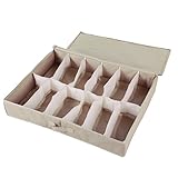 StorageManiac Underbed Shoe Organizer, 27.56 by 21.65 by 5.31-Inches, 12-Pair, Light Brown